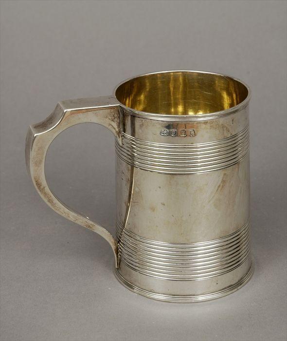 Appraisal: George III Silver Mug London maker's mark rubbed in approx