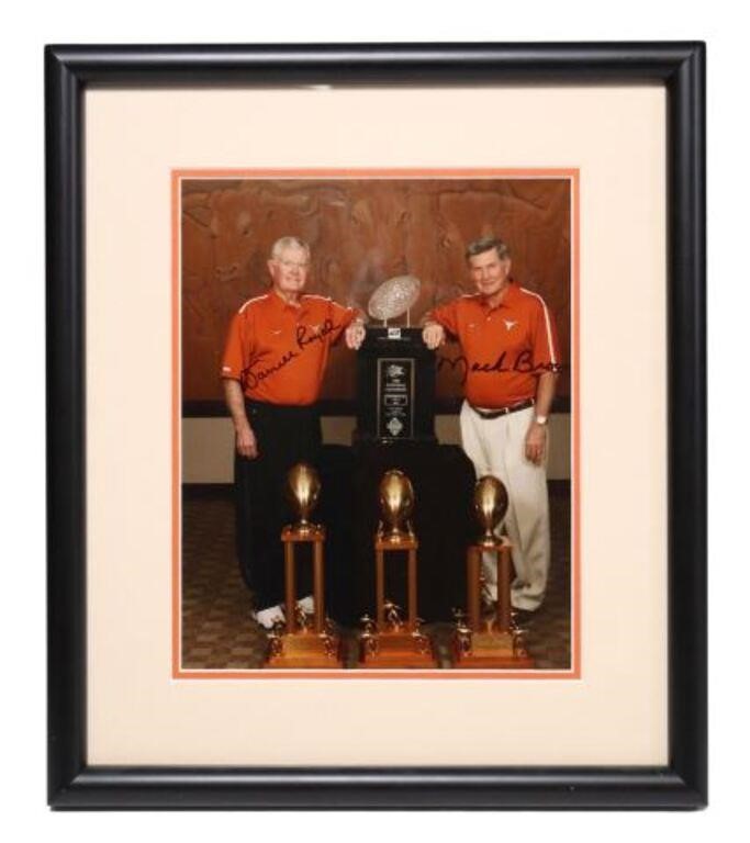 Appraisal: AUTOGRAPHED DARREL ROYAL MACK BROWN TROPHY PHOTOFramed autographed photo showing