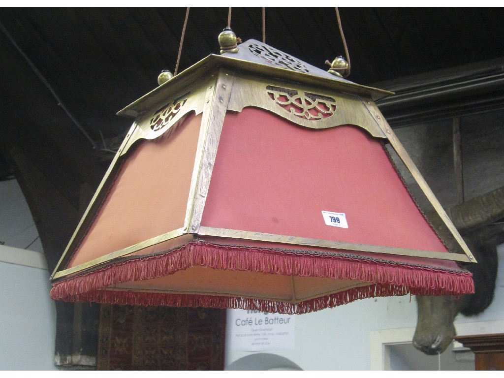 Appraisal: Eastern style gilt metal ceiling lantern