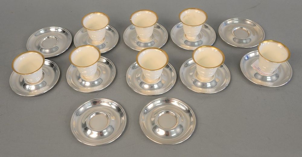 Appraisal: Set of twelve American silver circular saucers mark of Gorham