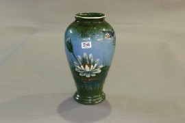 Appraisal: Australian Studio Ware vase painted with water lily and kingfisher