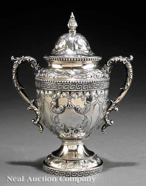 Appraisal: An American Coin Silver Covered Sugar Urn mid- th c