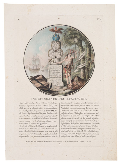 Appraisal: AMERICAN REVOLUTION--PRINTS Roger L engraver after Jean Duplessis-Bertaux Ind pendance