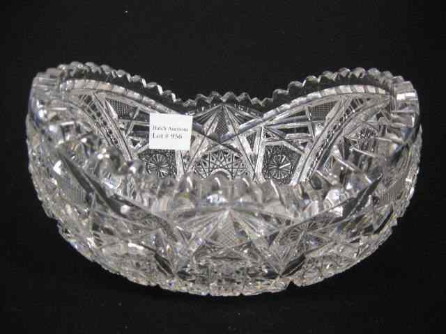 Appraisal: Cut Glass Fruit Bowl elaborate overall cutwork '' x ''