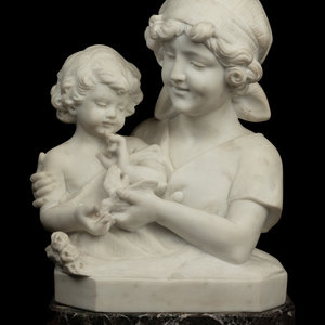 Appraisal: A Continental Marble Figural Group Late th Century signed Galleria