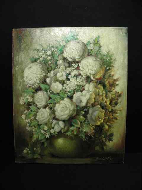 Appraisal: John William Orth American - oil on canvas floral painting