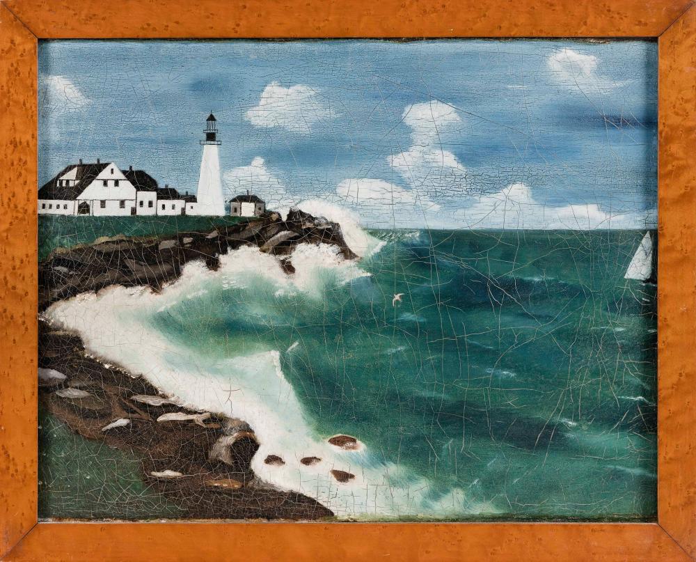 Appraisal: AMERICAN SCHOOL EARLY TH CENTURY PORTLAND HEAD LIGHT MAINE OIL