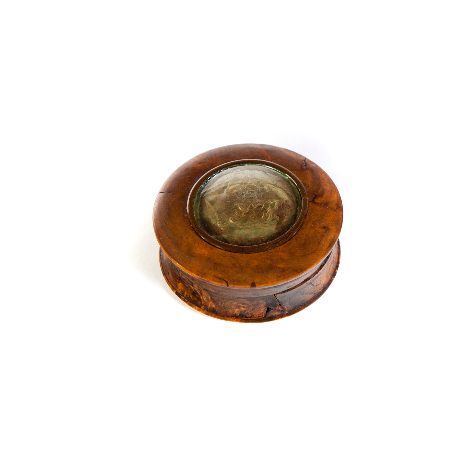 Appraisal: BURL SNUFF BOX American st quarter- th century Beautifully figured