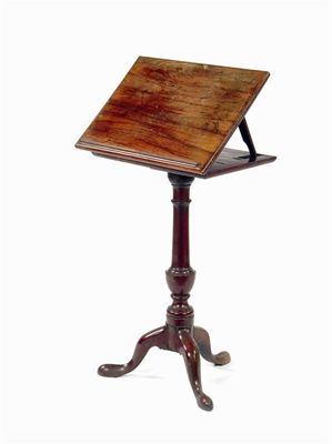 Appraisal: A th century colonial padouk reading stand the hinged ratchetted