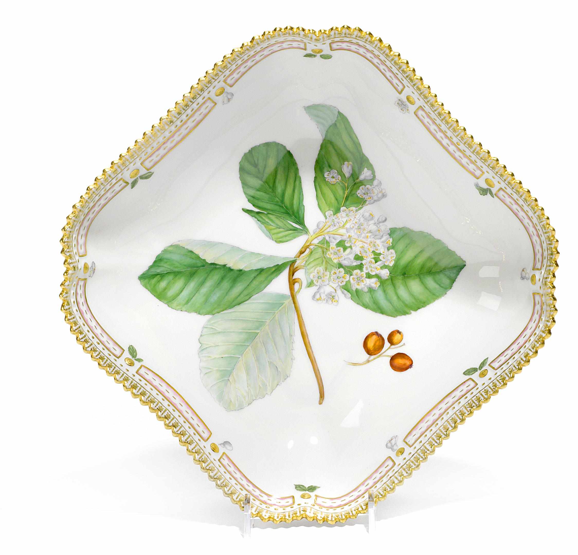 Appraisal: A Royal Copenhagen porcelain Flora Danica square form vegetable dish