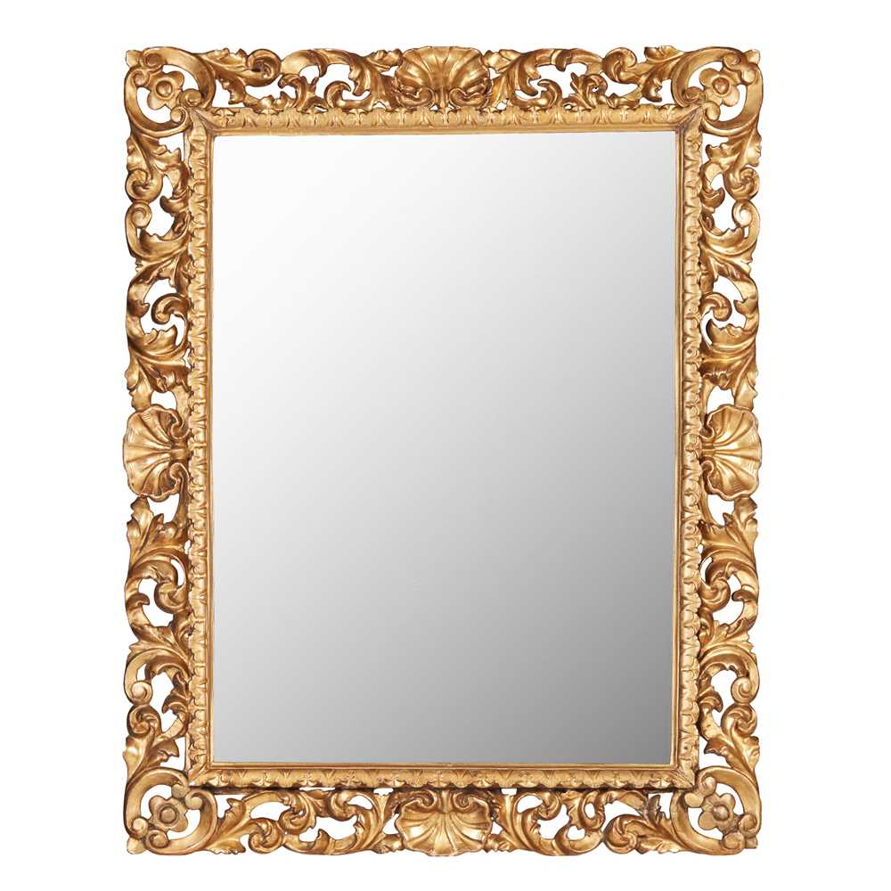 Appraisal: FLORENTINE GILTWOOD MIRROR TH CENTURY the rectangular mirror plate in