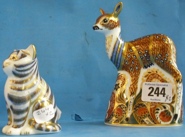 Appraisal: Royal Crown Derby Paperweights Fawn Guild Piece boxed and seated