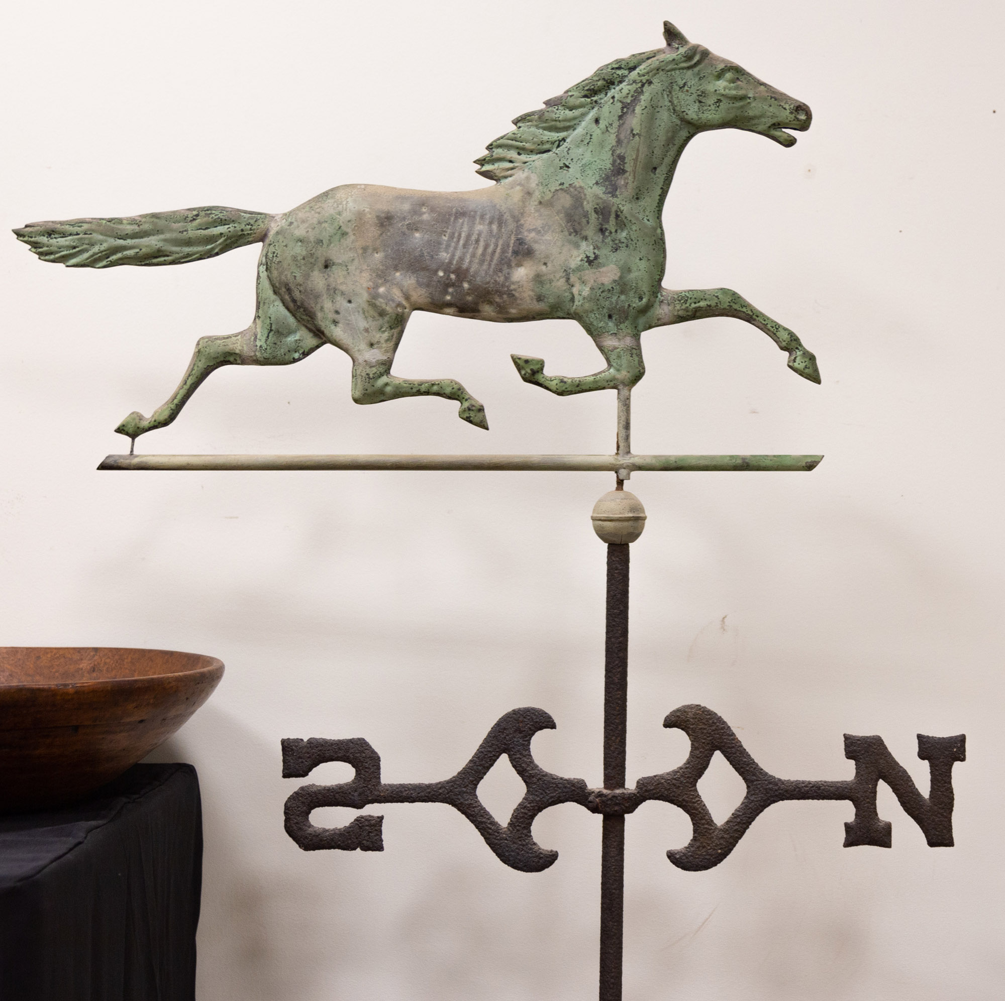 Appraisal: TH CENTURY RUNNING HORSE WEATHERVANE Copper and cast iron