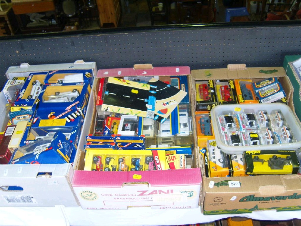 Appraisal: Three boxes containing a quantity of boxed and other diecast