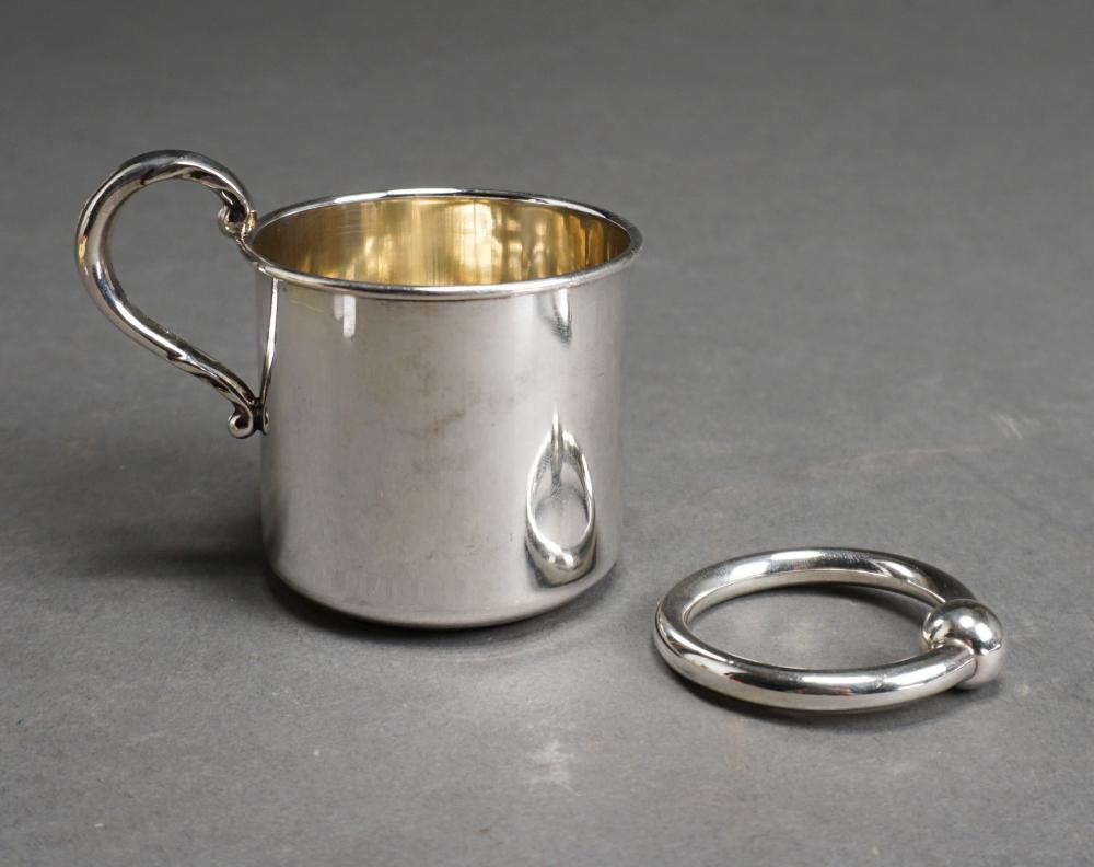 Appraisal: Tiffany Co Sterling Silver Baby Rattle and Cup ozt