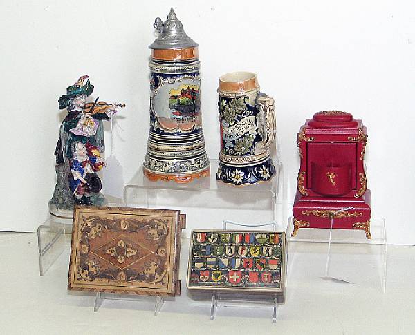 Appraisal: A group of five assorted music boxes second quarter th