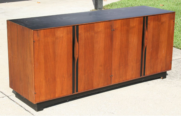 Appraisal: Glenn of California modern design server ebonized top four doors