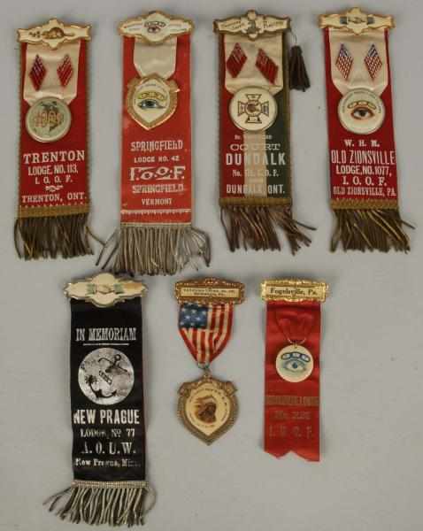 Appraisal: Lot of Ribbons Celluloid Pins Description Beautiful collection of early