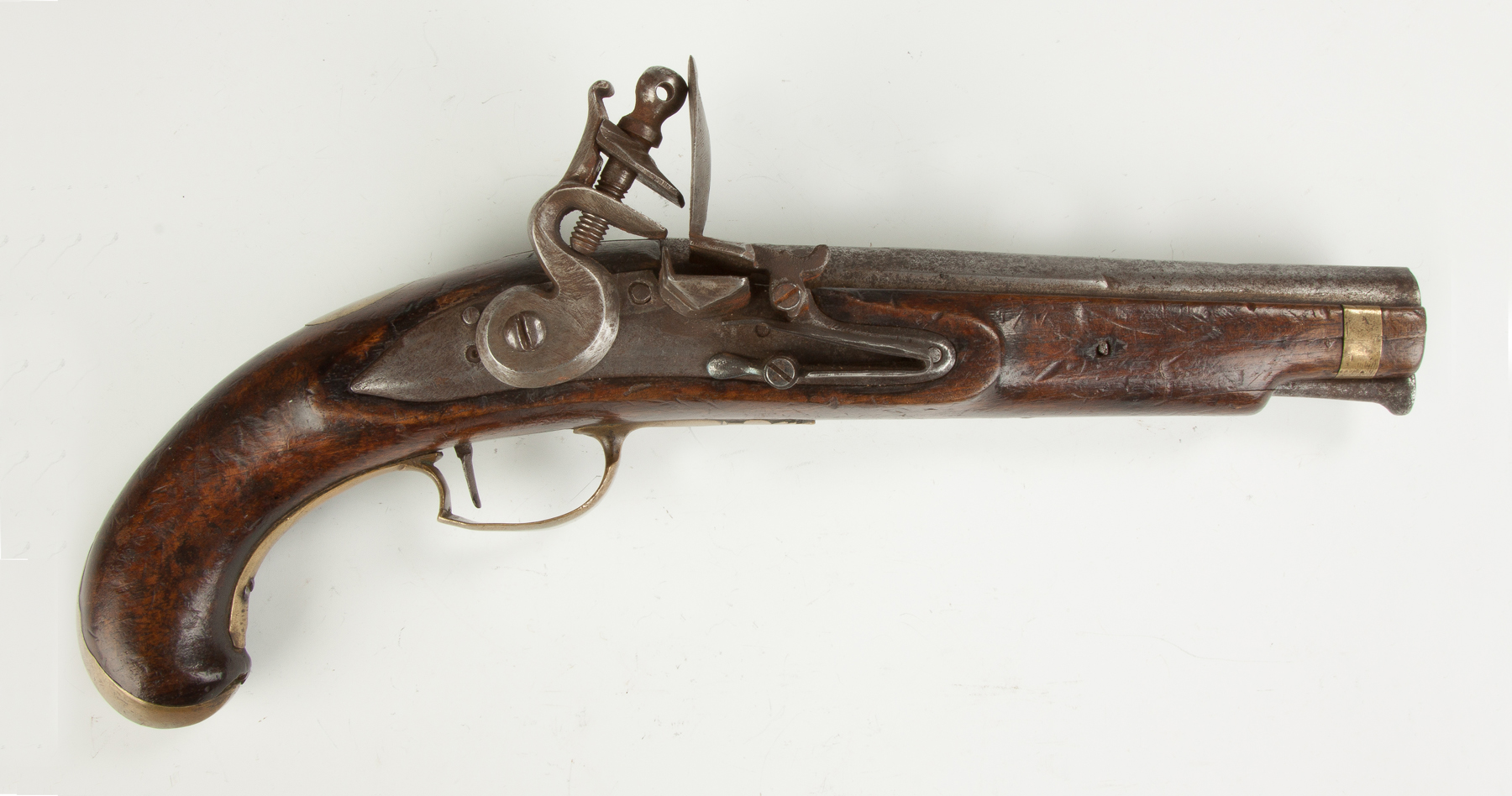 Appraisal: Flintlock Pistol th cent Walnut stock Barrel is caliber