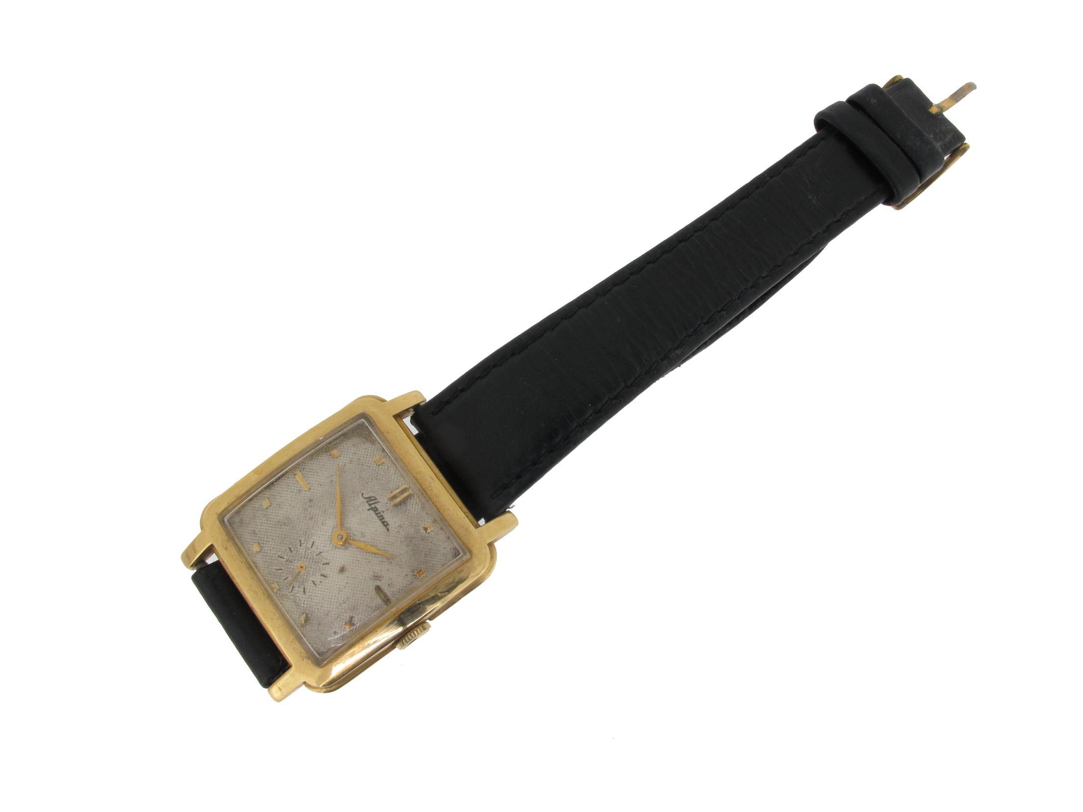 Appraisal: A gentleman s gold wristwatch by Alpina