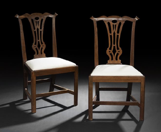 Appraisal: Pair of George III-Style Mahogany Sidechairs late th century each