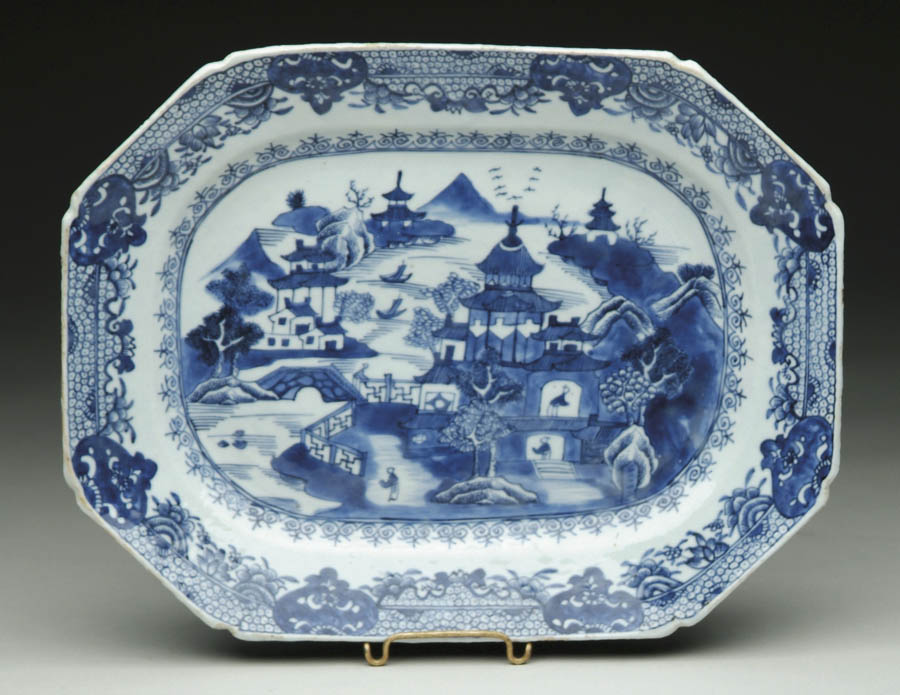 Appraisal: EARLY BLUE AND WHITE CANTON PLATTER First half of the