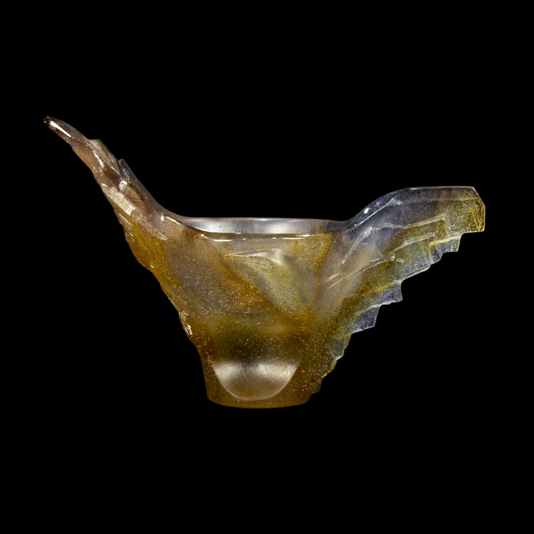 Appraisal: A DAUM PATE DE VERRE COLUMBES BOWL A Daum pate