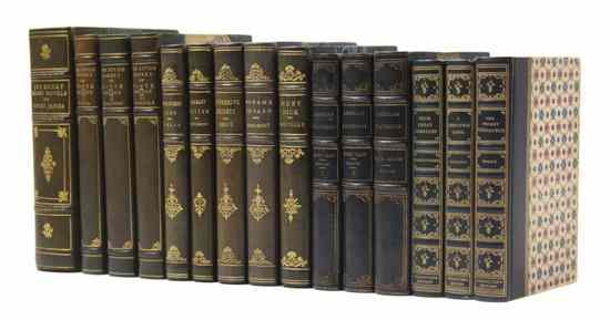 Appraisal: BINDINGS A group of volumes bound in green or blue-toned