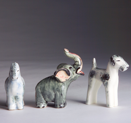 Appraisal: Three STANGL animal figures to include an Elephant a Wire