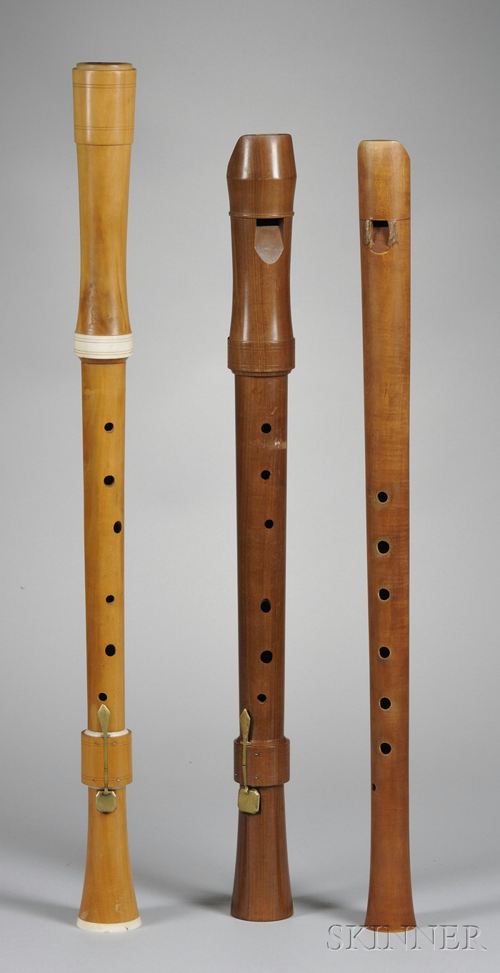 Appraisal: Three Renaissance Tenor Recorders Tenor Recorder probably Bernard Mollenhauer for