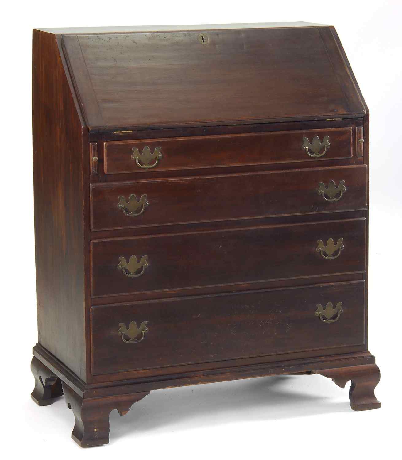 Appraisal: ANTIQUE AMERICAN CONNECTICUT CHIPPENDALE SLANT-LID DESKCirca In cherry Interior has