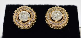 Appraisal: k Diamond Earrings k round diamond earrings approx ct each