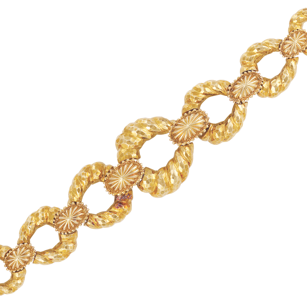 Appraisal: Gold Bracelet David Webb kt the graduating hammered fluted gold