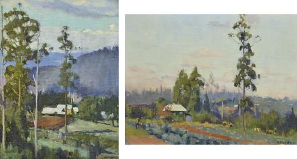 Appraisal: NORA GURDON - Two works i Valley Home x cm