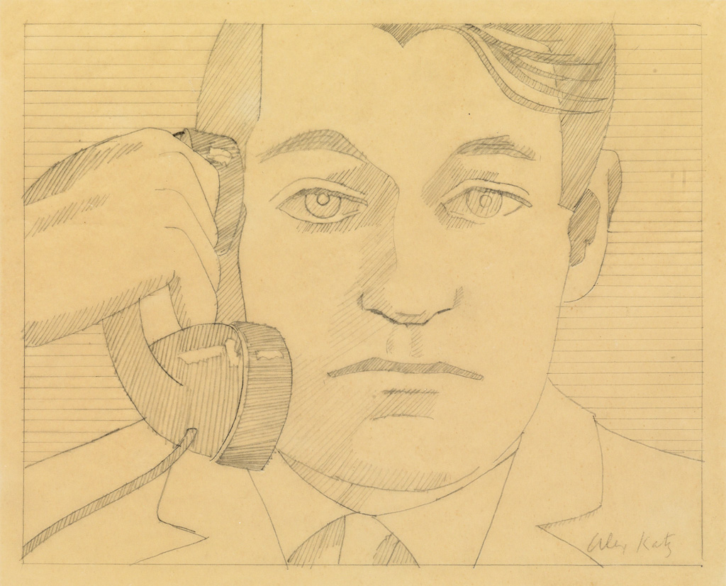 Appraisal: ALEX KATZ Portrait of John Ashbery Pencil on paper circa