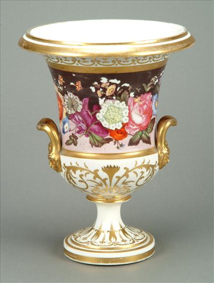 Appraisal: A Worcester porcelain campana urn painted with a floral band