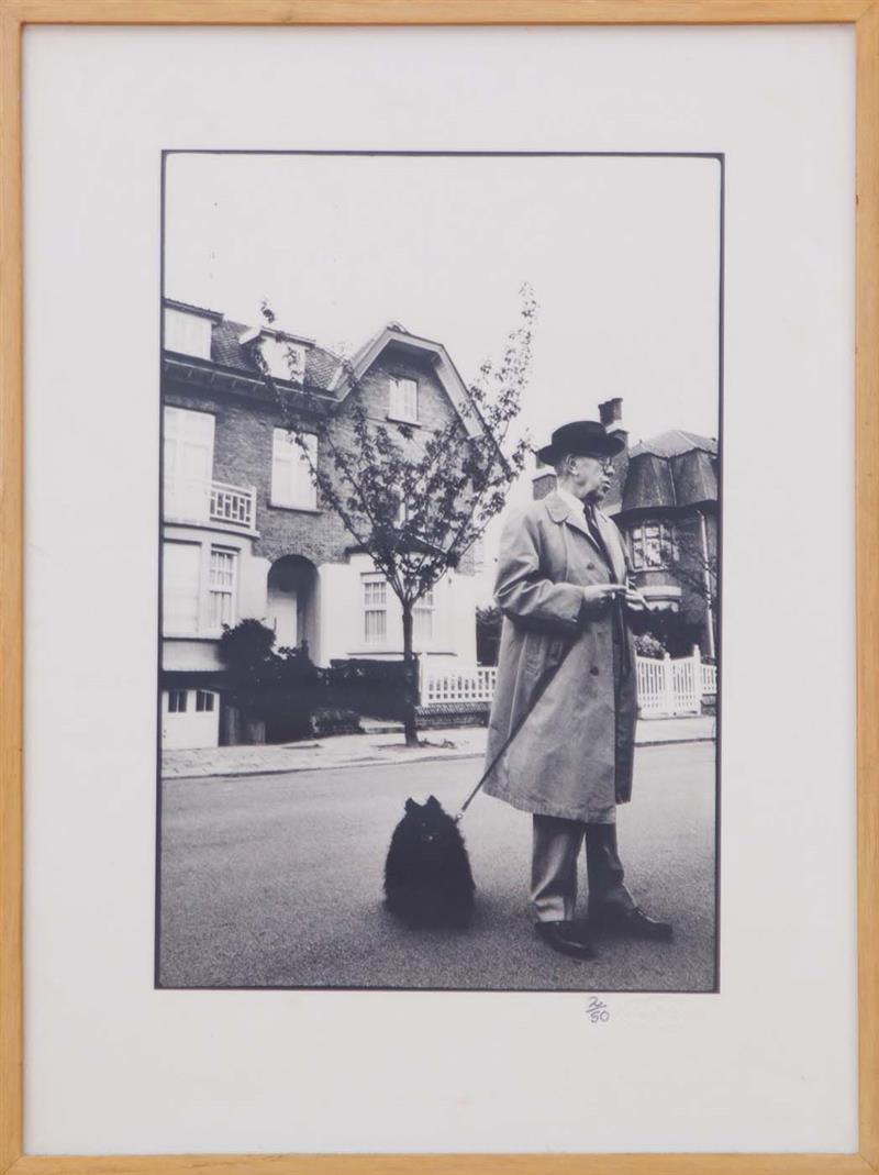 Appraisal: MICHAEL COOPER - REN MAGRITTE WITH HIS DOG Gelatin silver