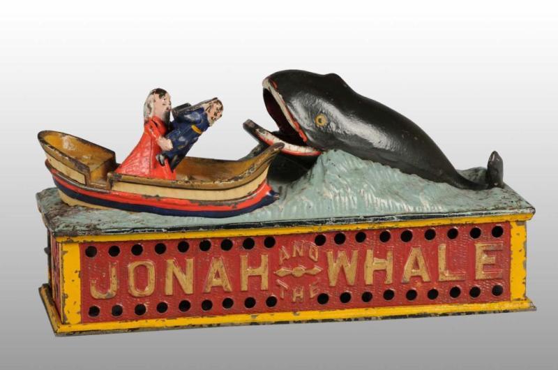 Appraisal: Cast Iron Jonah the Whale Mechanical Bank Description Manufactured by