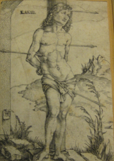 Appraisal: ALBRECHT D RER St Sebastian Bound to the Column Engraving