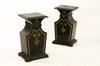 Appraisal: PEDESTALS - Pair of ca black lacquered on solid cherry