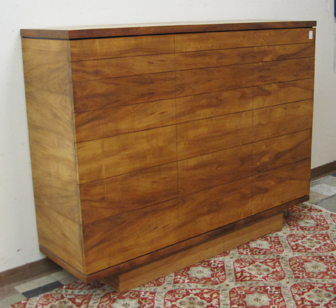 Appraisal: AMERICAN MID-CENTURY MODERN CHEST OF DRAWERS having three columns of