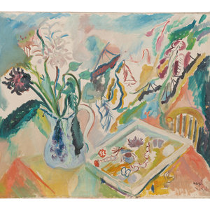 Appraisal: Hazel Guggenheim McKinley King-Farlow American - Still Life with Flowers