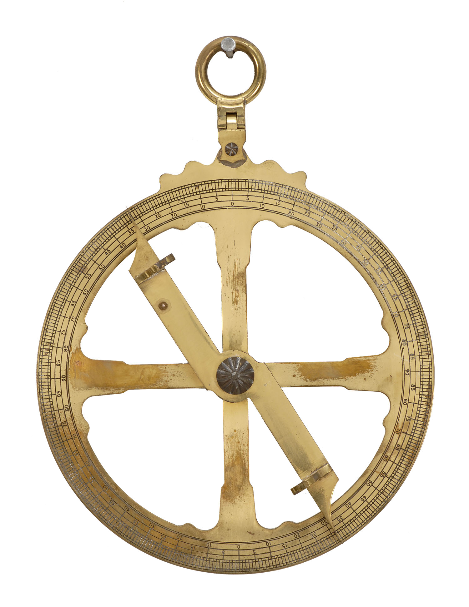 Appraisal: BRASS GRAPHOMETER th CenturyUnknown maker Height Diameter Provenance The Collection