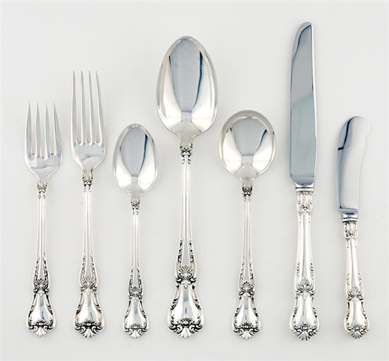 Appraisal: Lunt sterling flatware service circa Memory Lane pattern consisting of