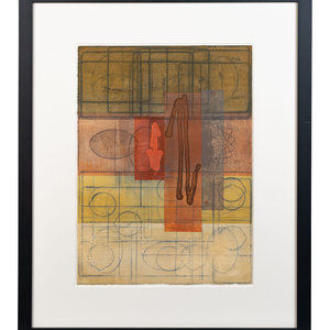 Appraisal: Michael Barringer American b Arrow and Circuits mixed media on