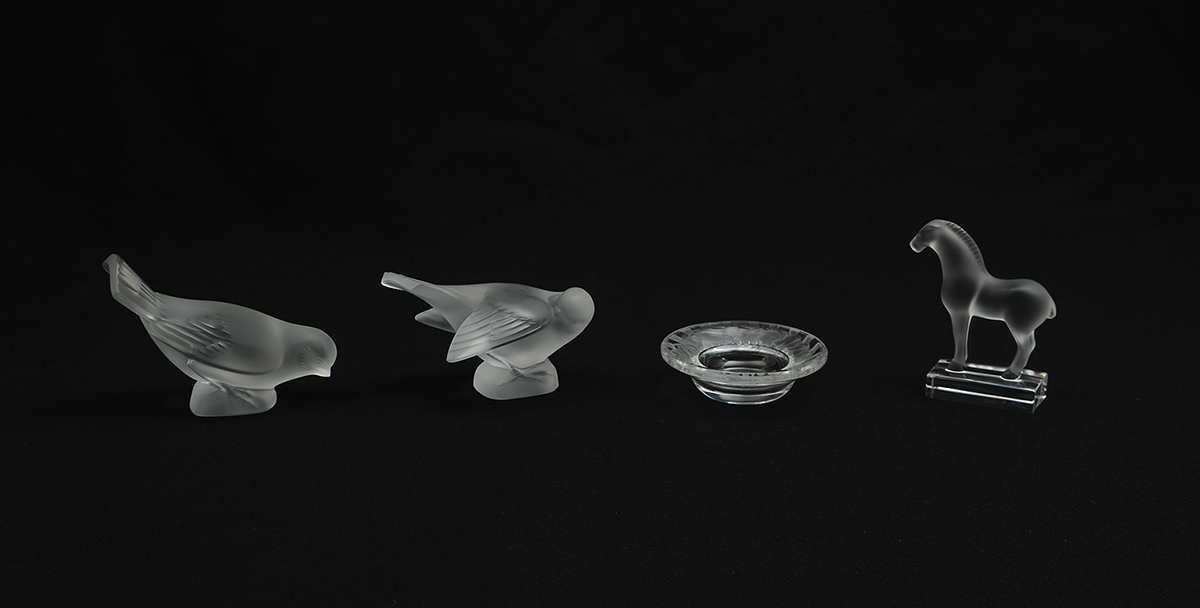 Appraisal: PIECE LALIQUE CRYSTAL ITEMS pieces total to include - Sparrow