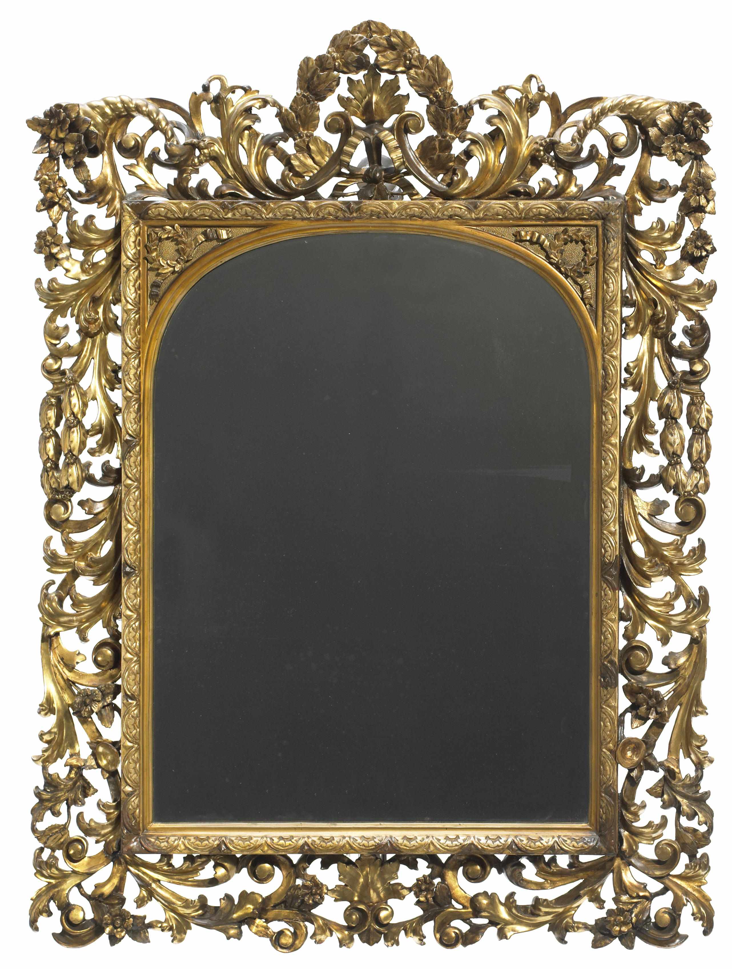 Appraisal: A Florentine Rococo style carved giltwood mirror late th century