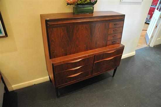 Appraisal: A DANISH FALL FRONT BUREAU with an arrangement of drawers