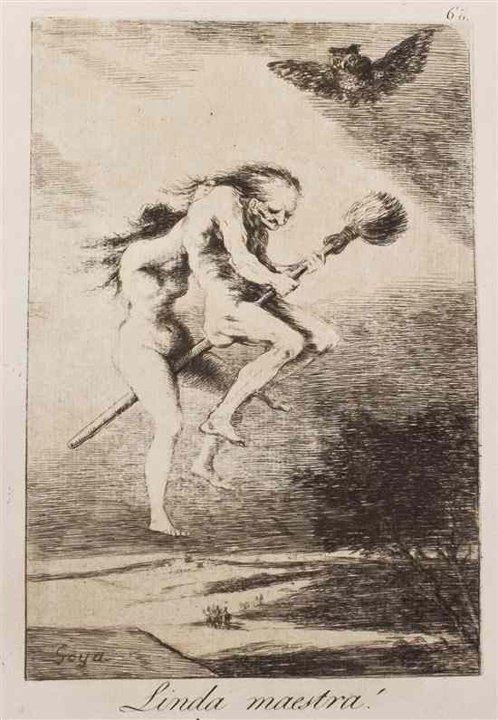 Appraisal: Francisco de Goya Spanish - Linda maestra plate from Los