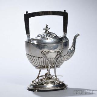 Appraisal: Gorham Sterling Silver Kettle-on-stand Providence - with burner ht in